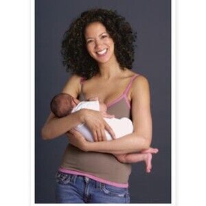 GlamourMom Nursing Built in Bra Tank pin Pink XL NWT